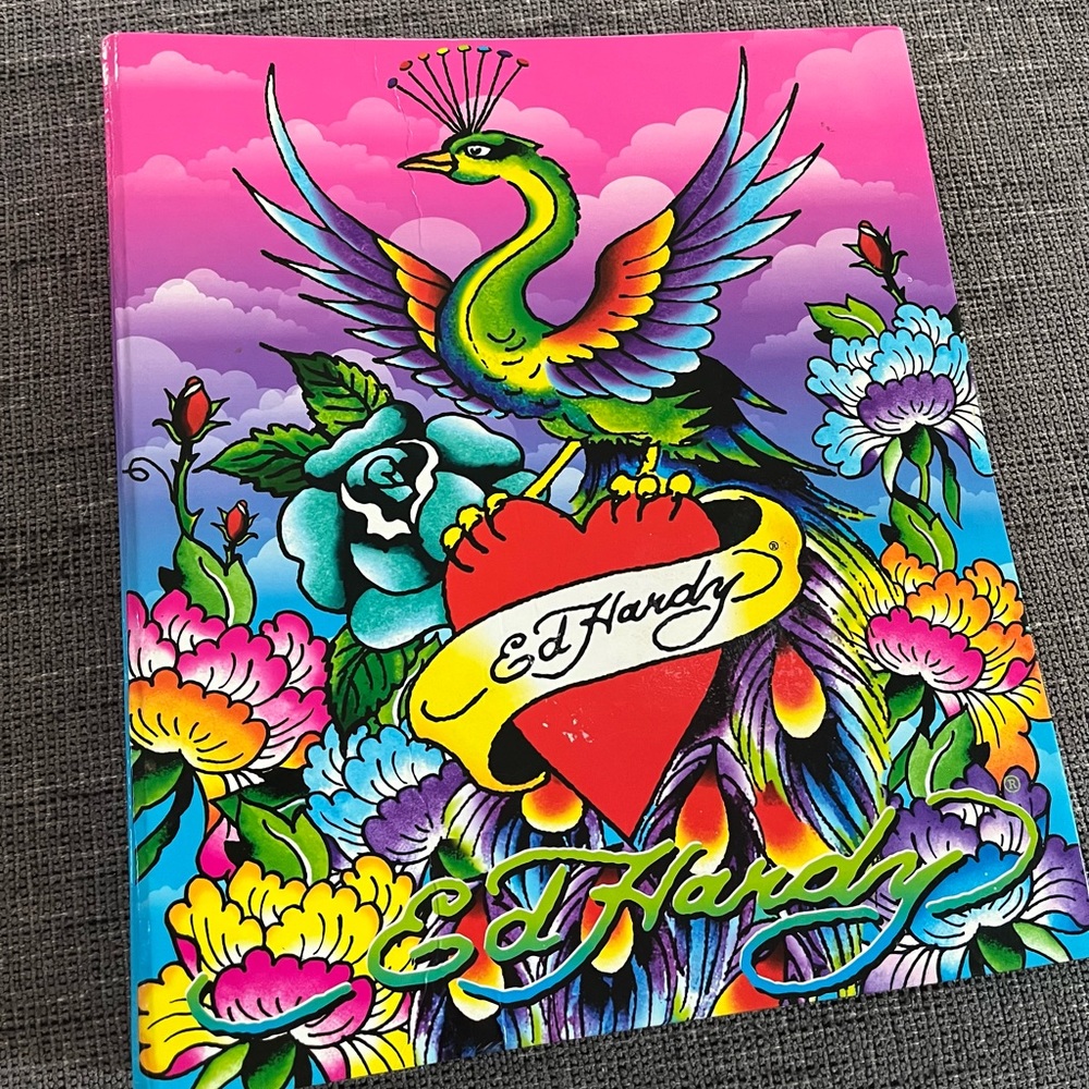 Ed Hardy x Lisa Frank Collab Y2K 3 ring binder